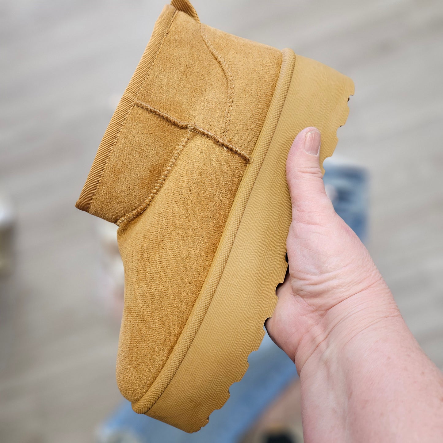 Platform Ultra Mini Boots - Chestnut