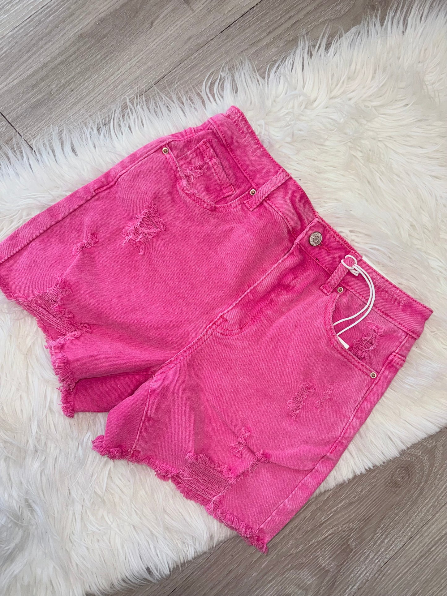 Hot Pink Denim Shorts