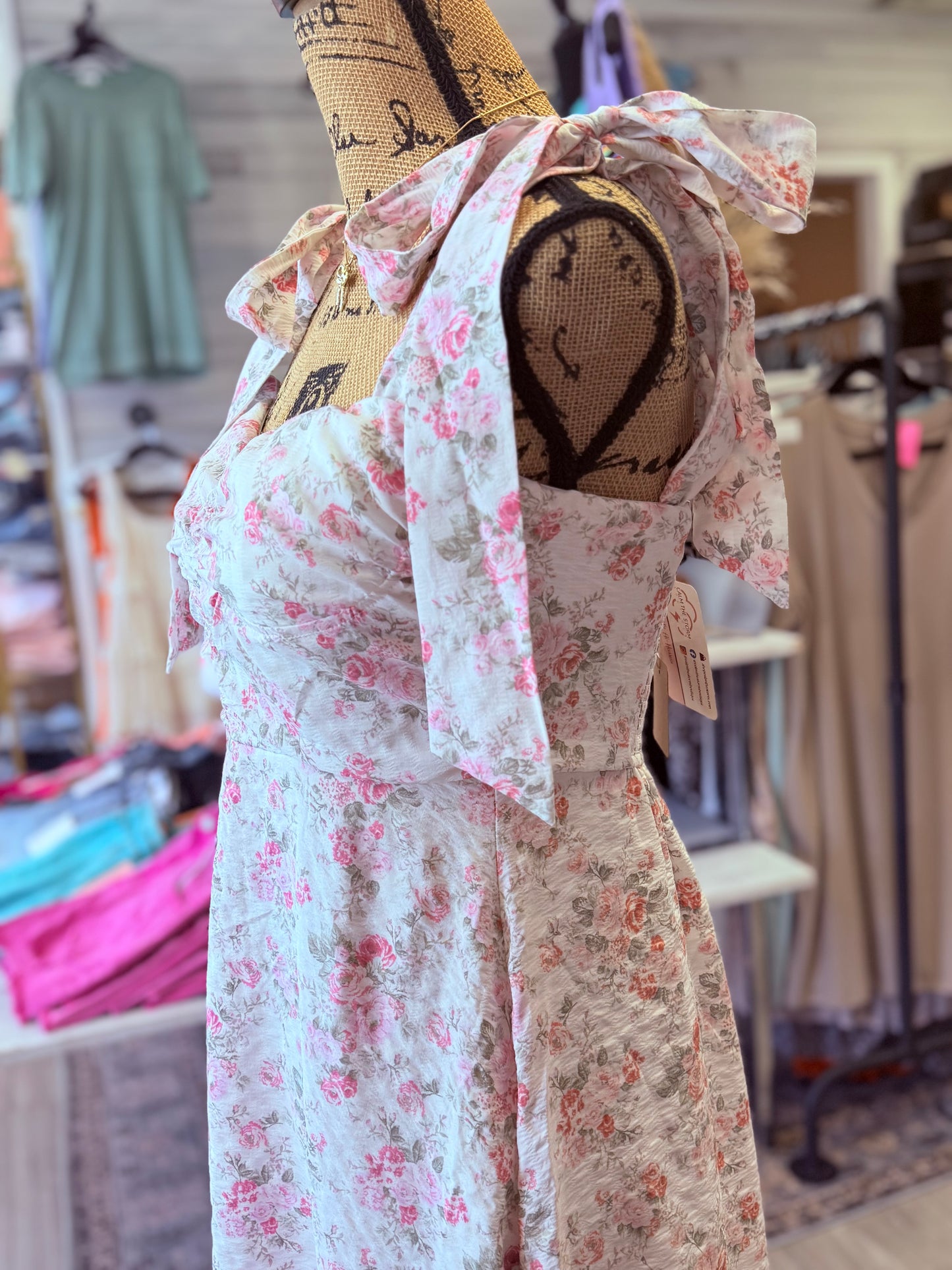Vintage Floral Padded Dress