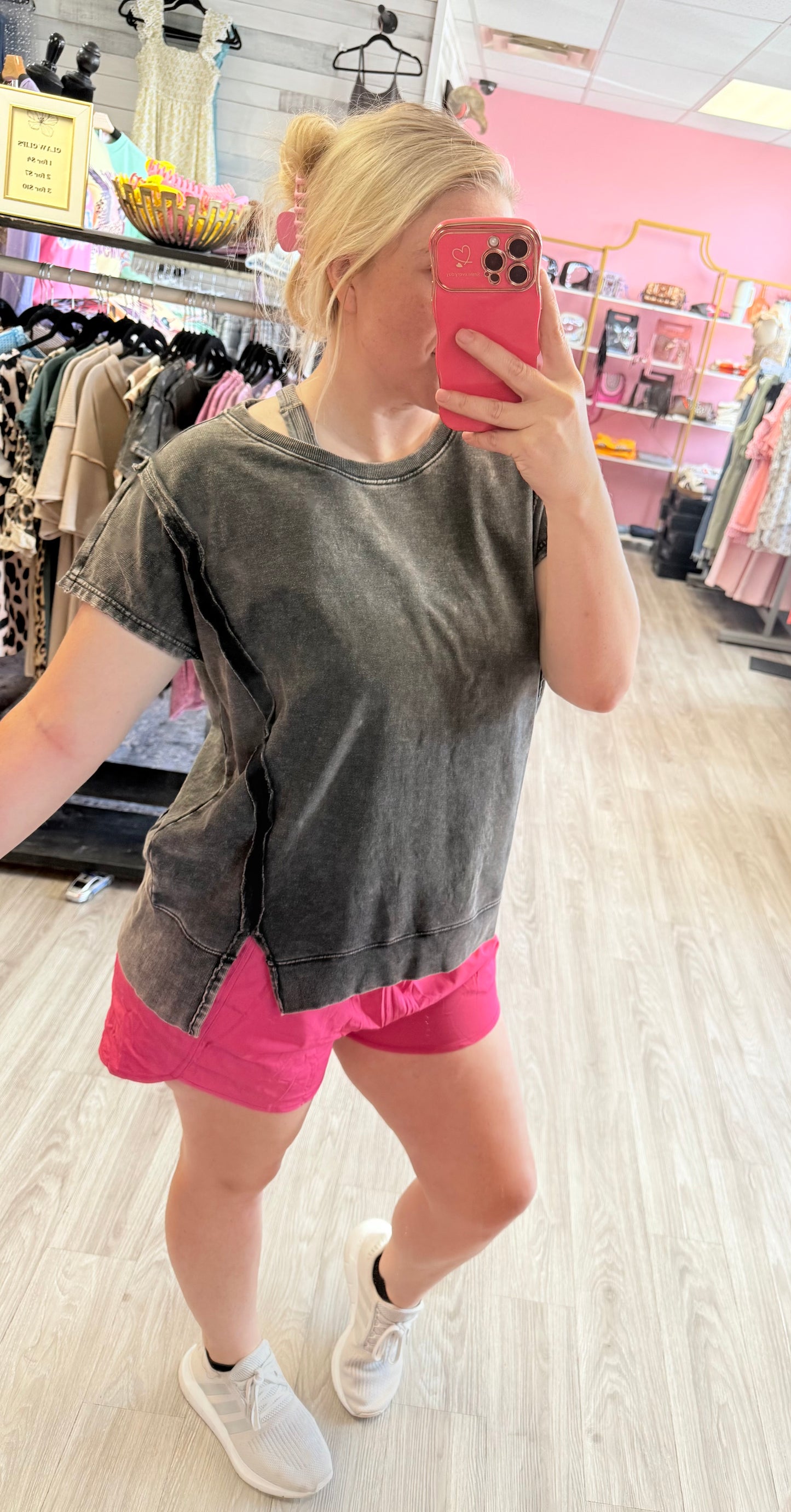 Oversized Split Hem Tee