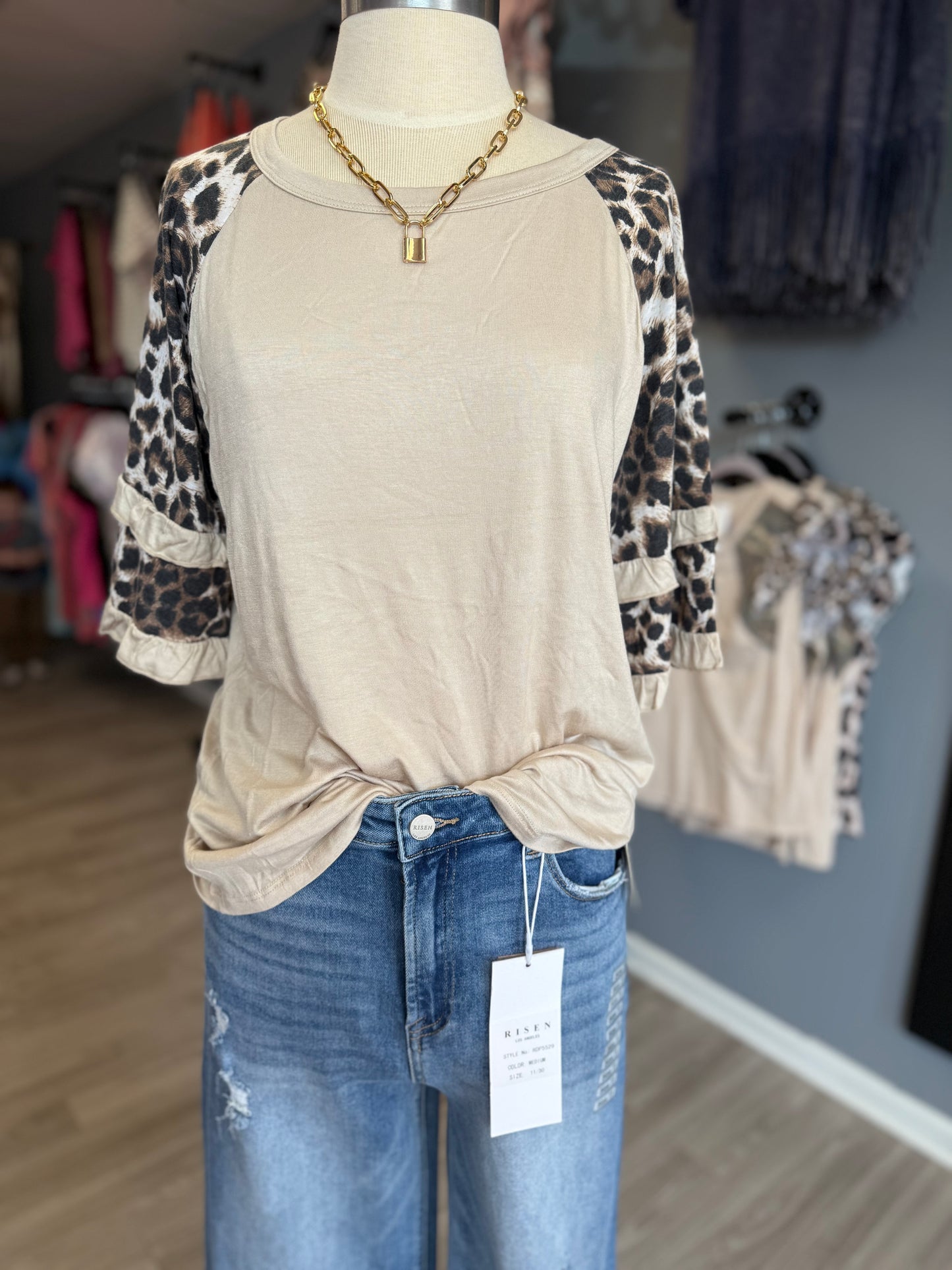Cheetah Flutter Sleeve Shirt