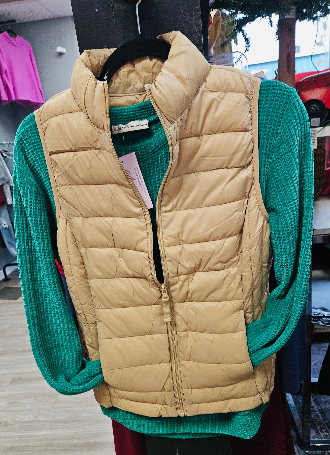 Beige Puffer Vest