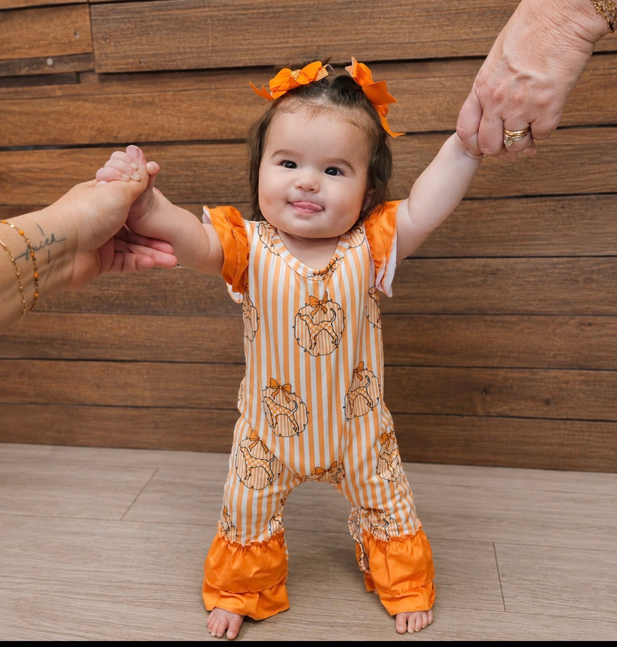 Pinstripe Smokey VOLS Romper