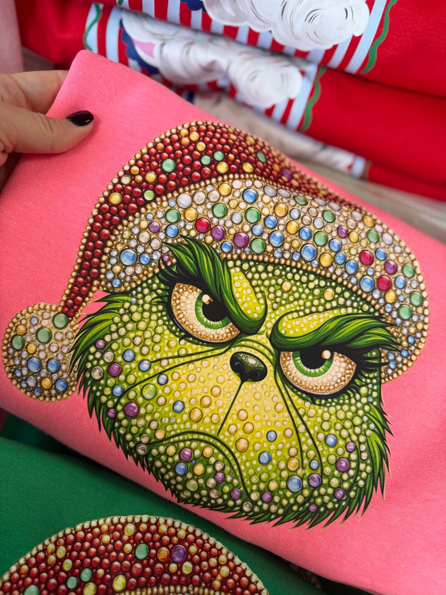 Pink Grouchy Grinch Crewneck