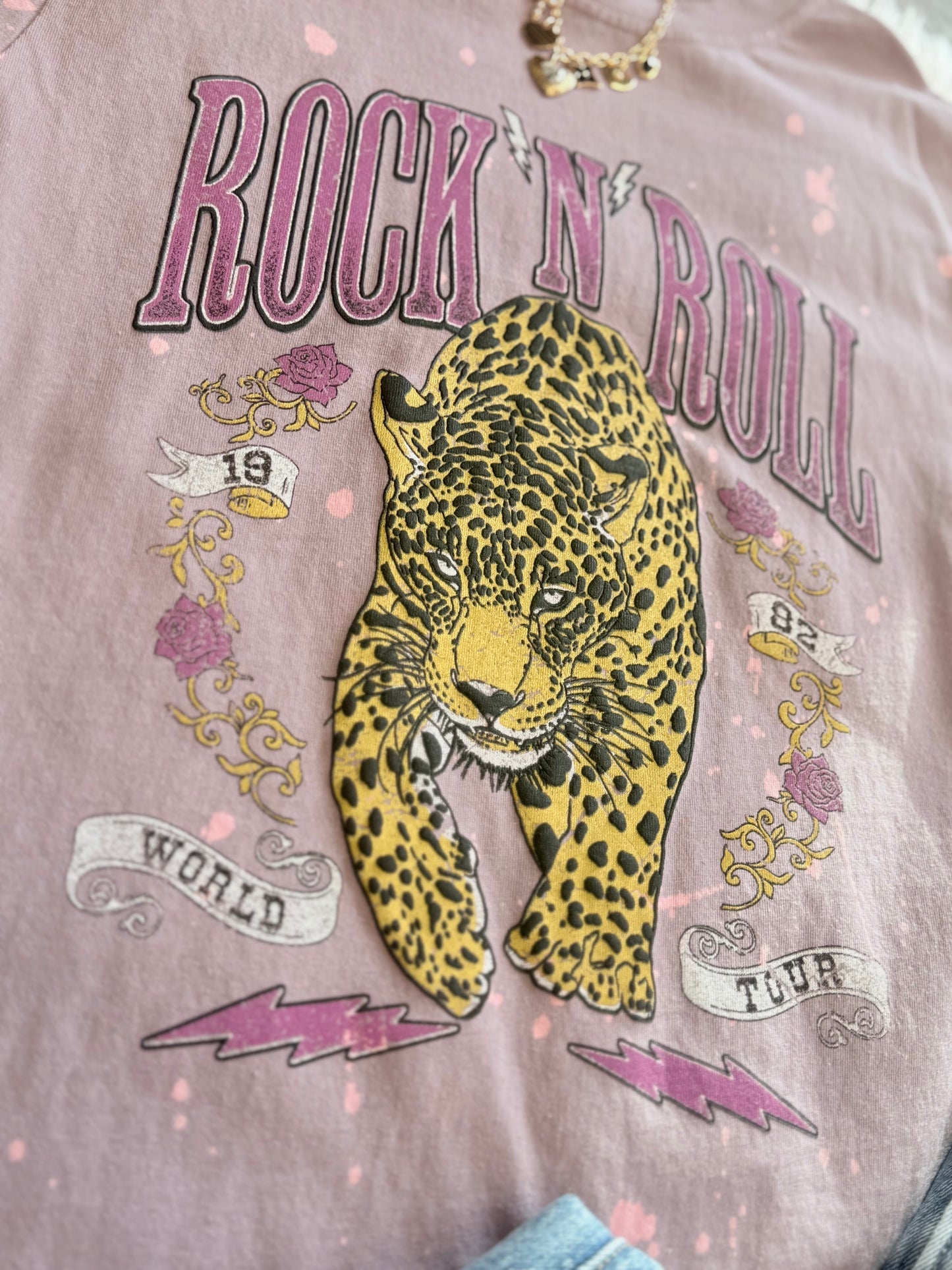 3D Distressed Rock N Roll Tee