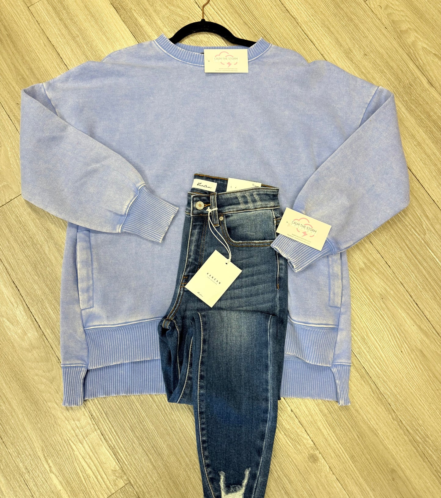 Blue Pocketed Sweatshirt