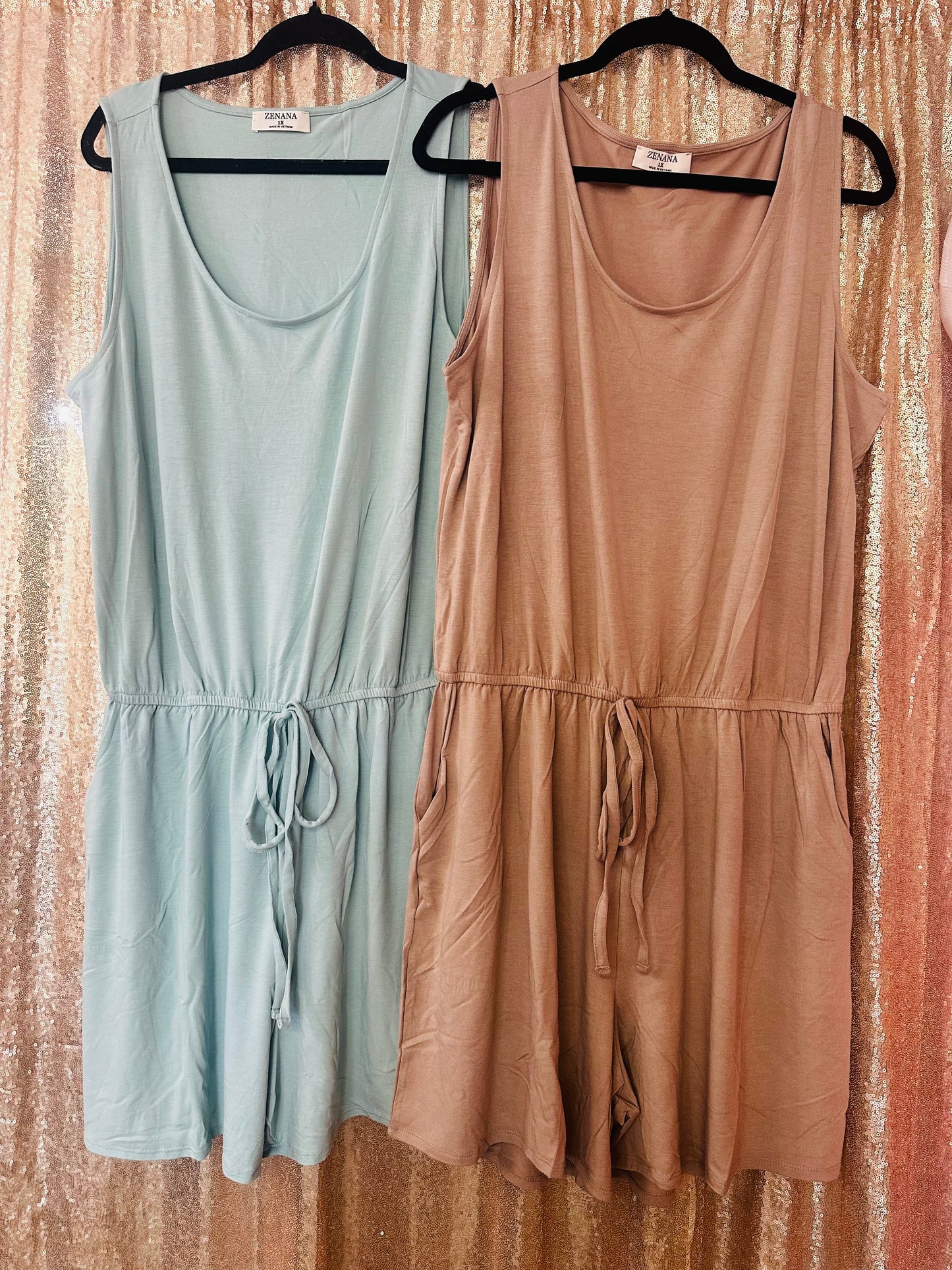 Curvy Drawstring Romper