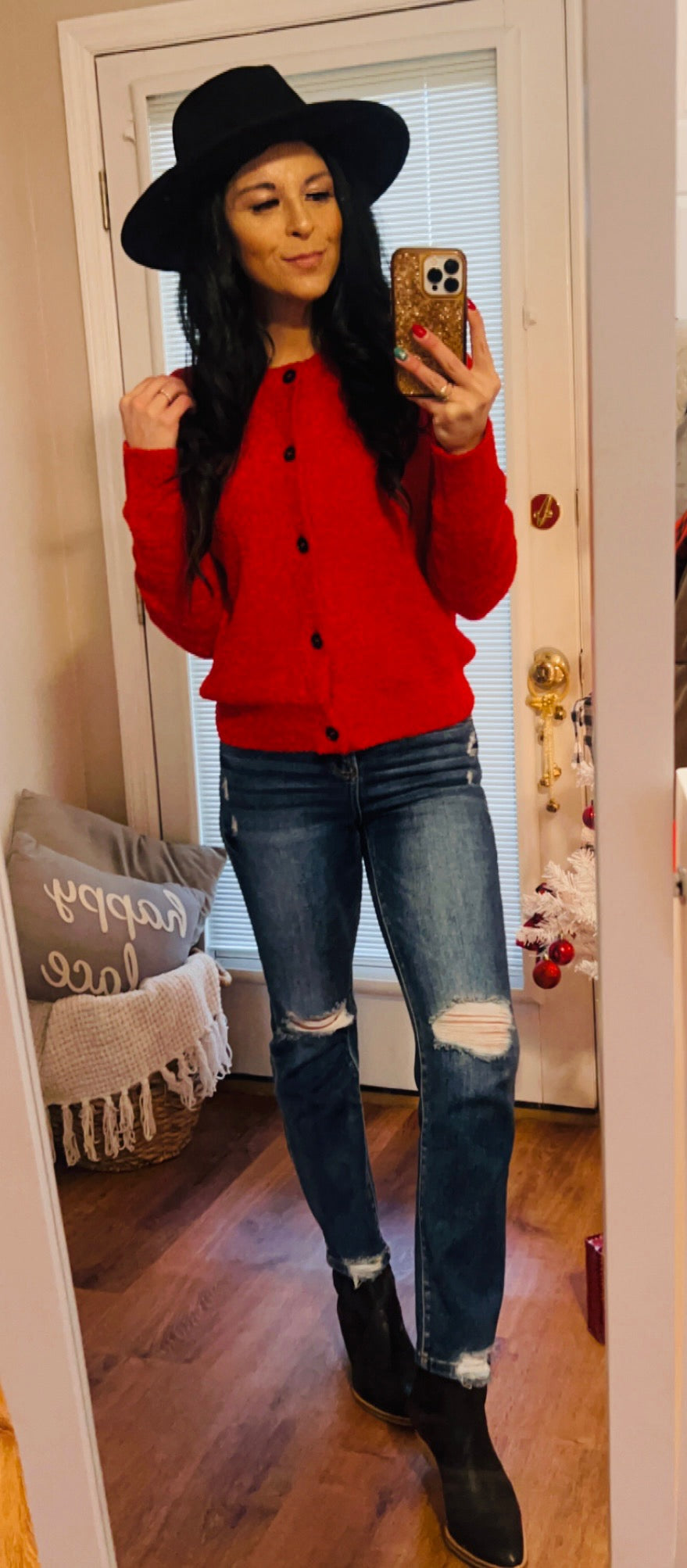 Cozy Red Cardigan