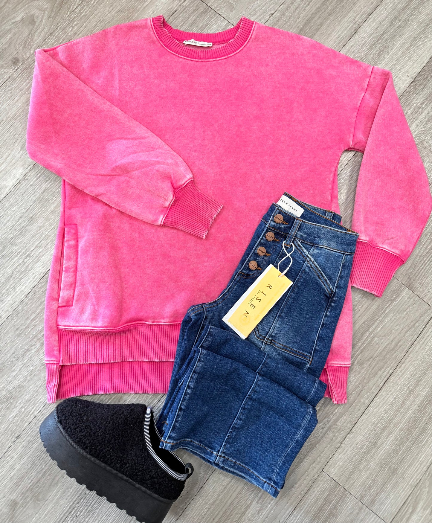 Pink Mineral Wash Sweatshirt