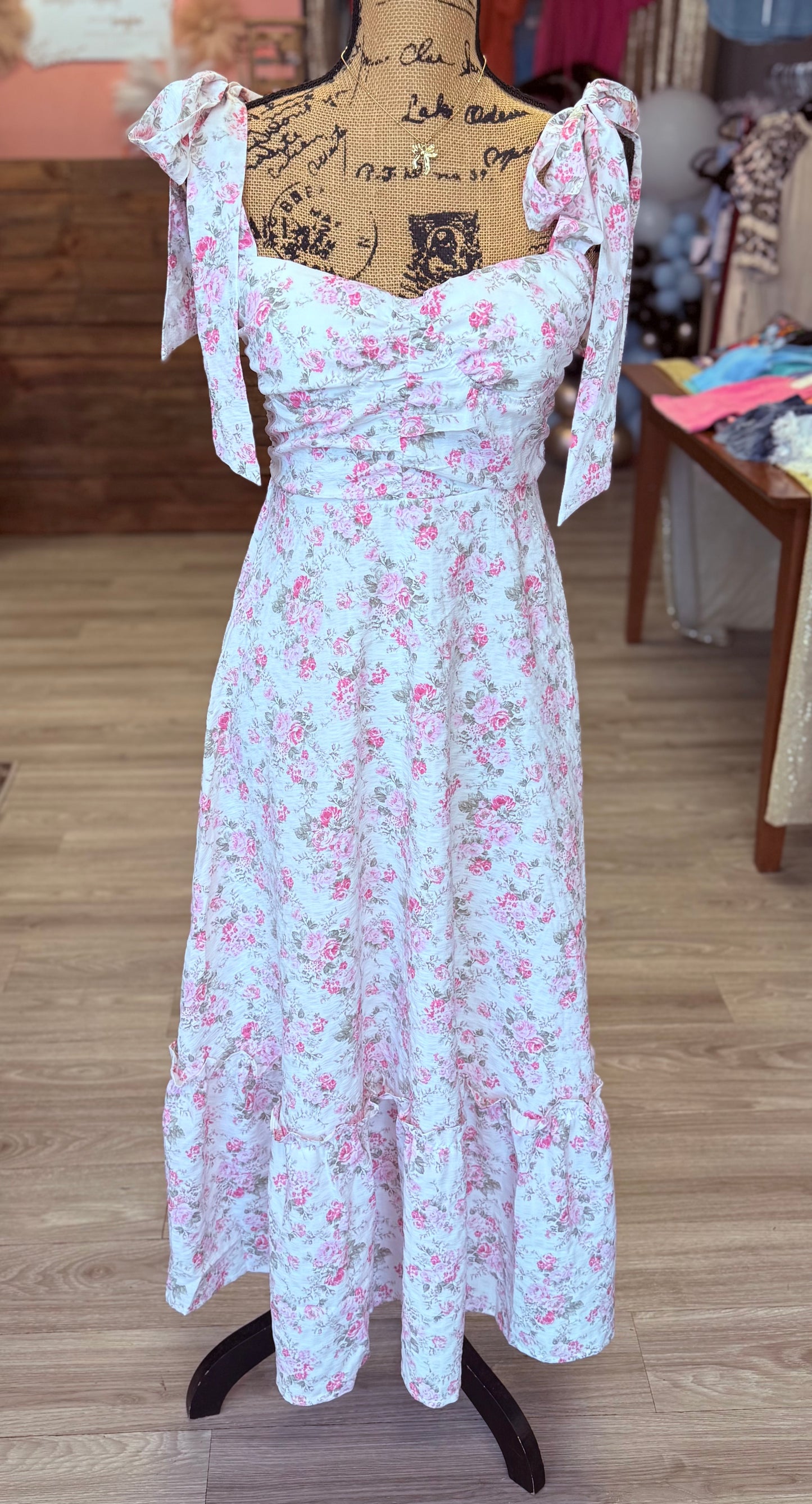 Vintage Floral Padded Dress
