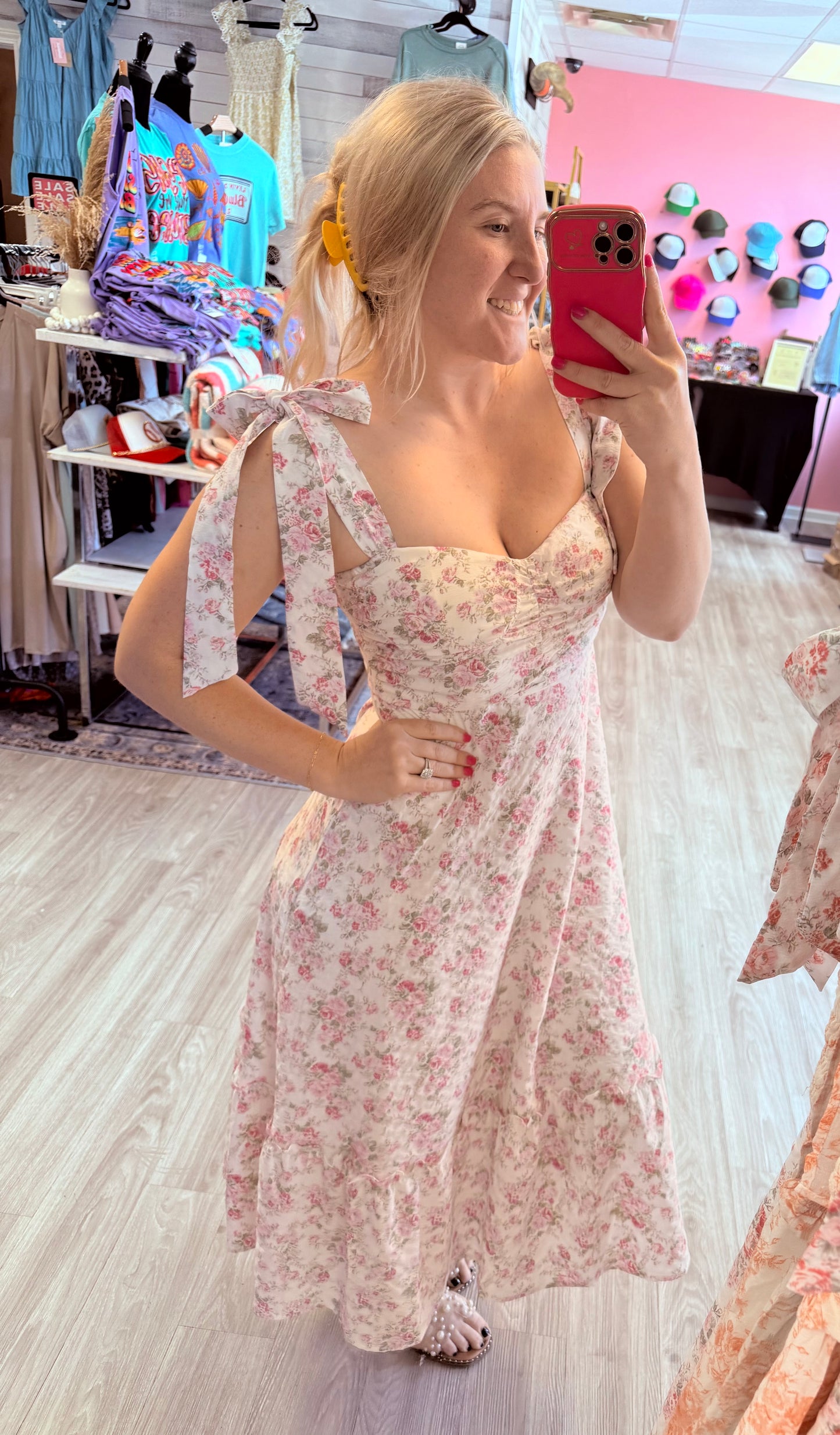 Vintage Floral Padded Dress