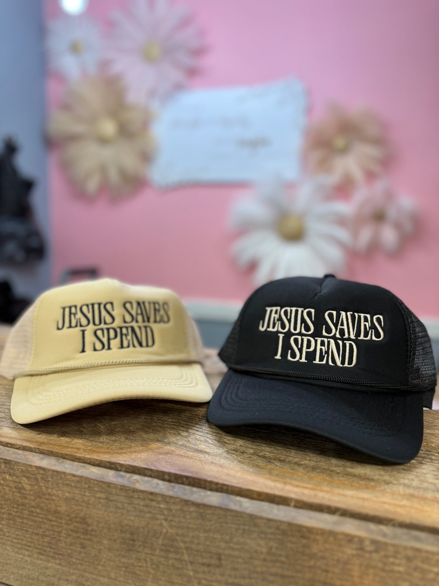 Jesus Saves I Spend Embroidered Hat