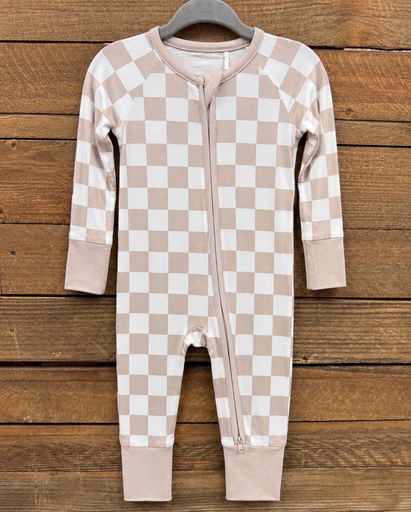 Unisex Bamboo Checkered Tan Sleeper