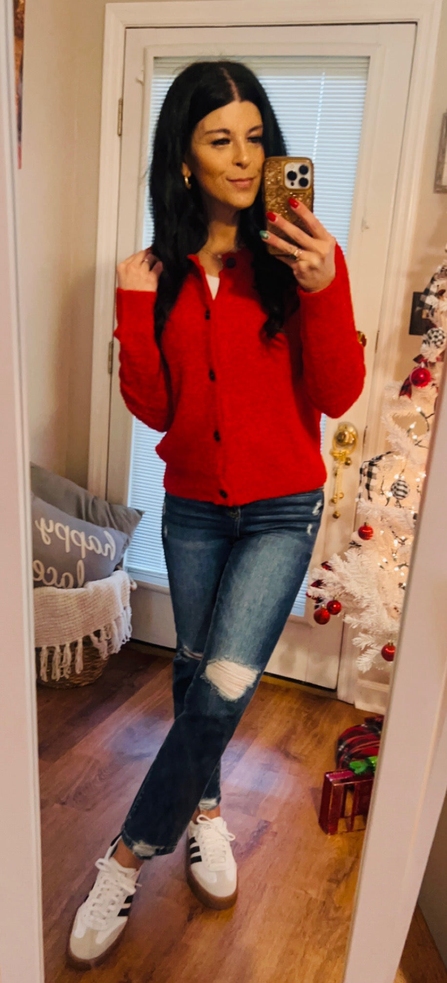 Cozy Red Cardigan