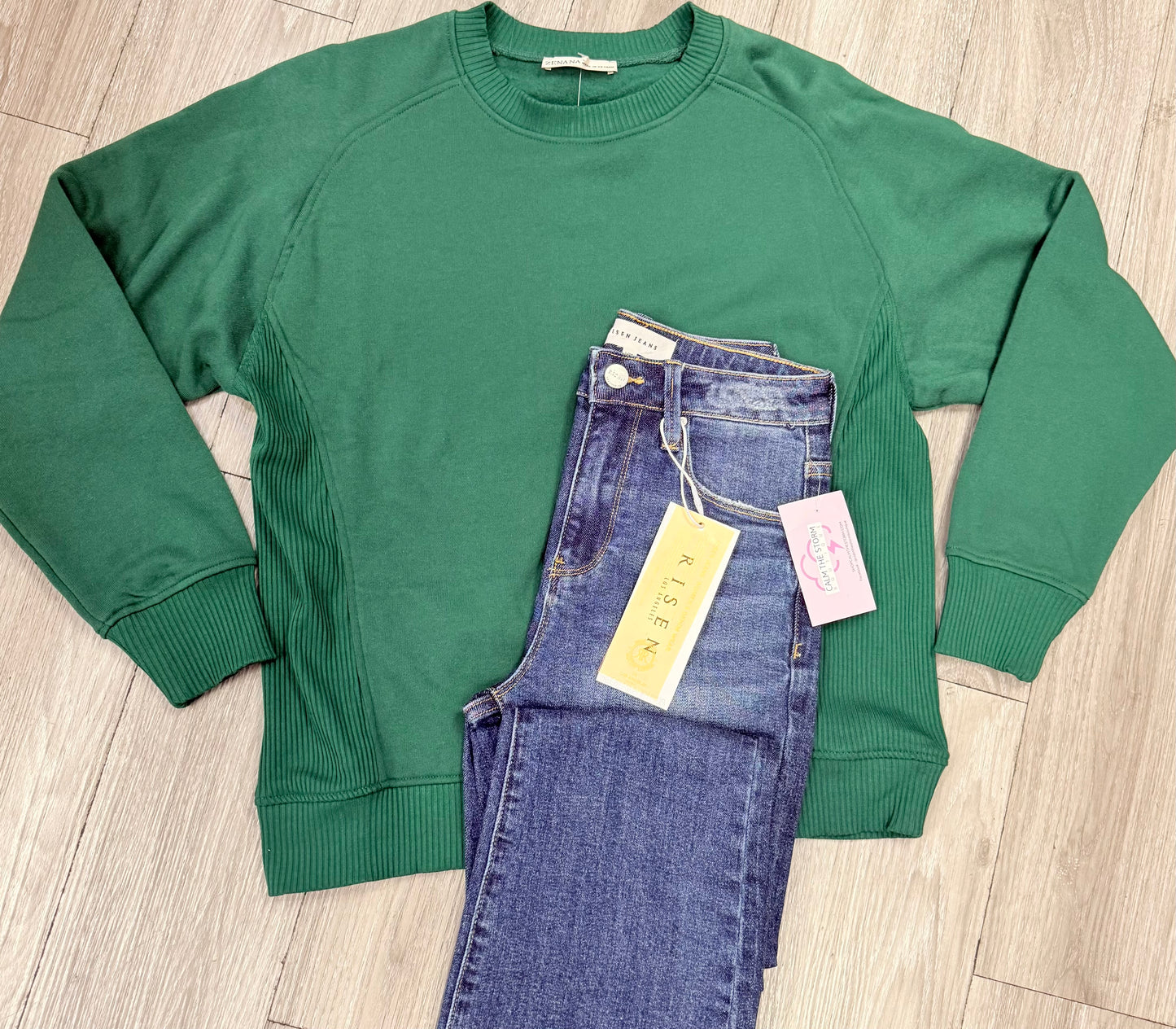 Ribbed Sweatshirt Green