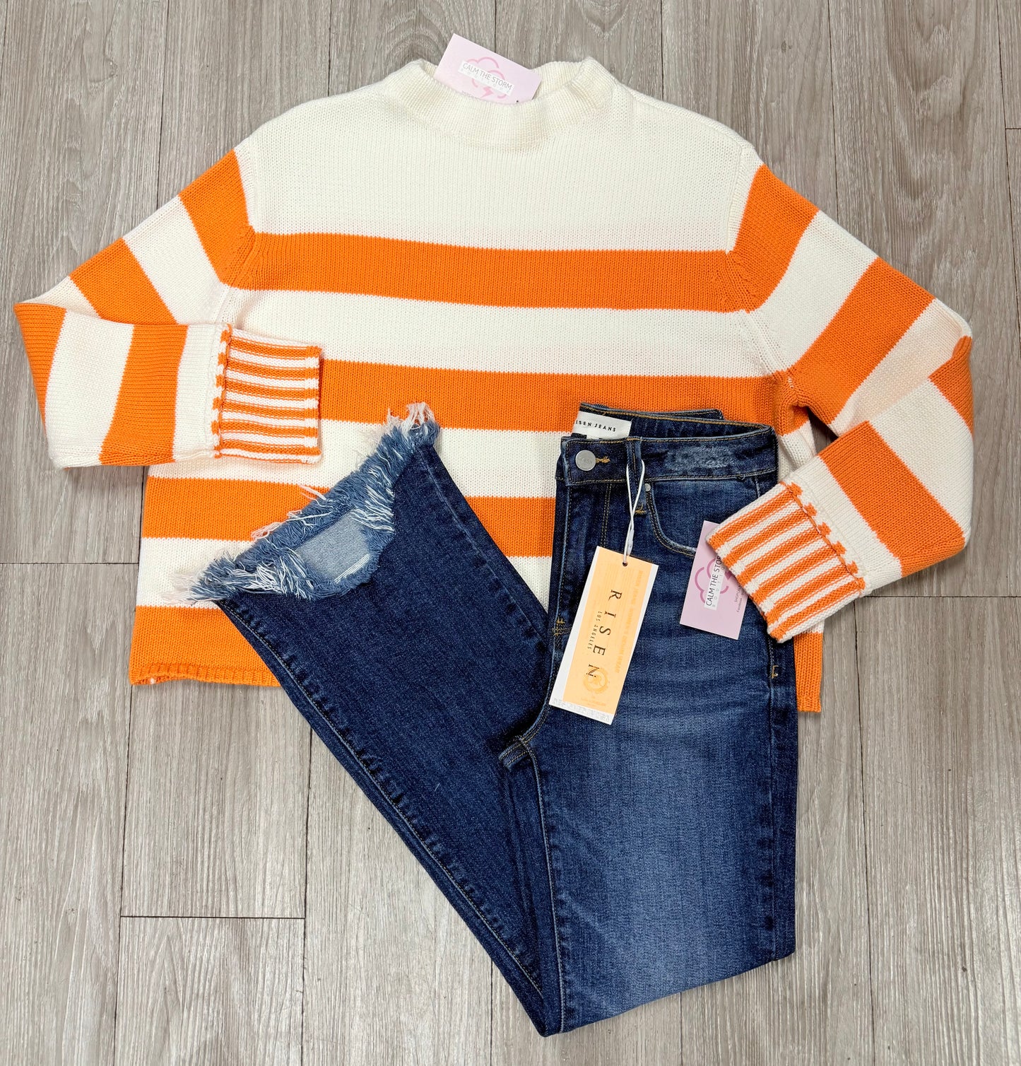 Orange Striped Sweater