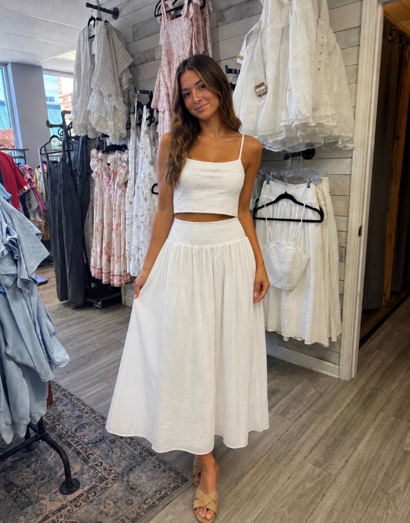 Two-Piece Sail Away Skirt & Smocked Cami