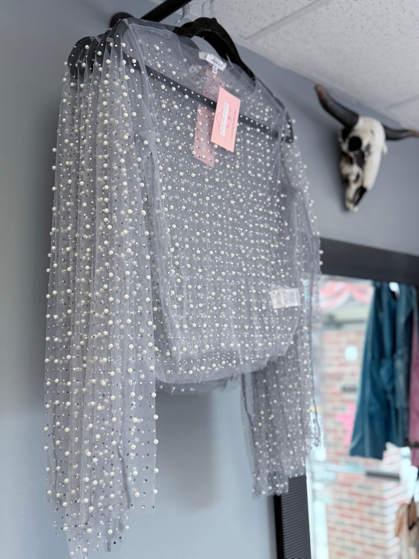 Pearl & Rhinestone Layering Top
