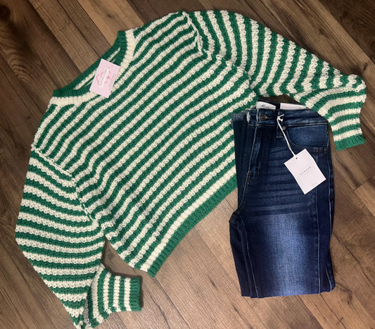 Oversized Chunky Striped Sweater