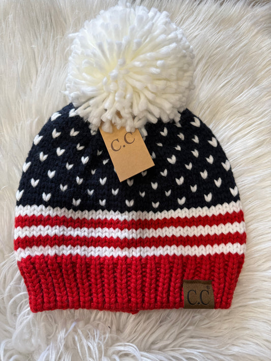 C.C American Beanie With Pom