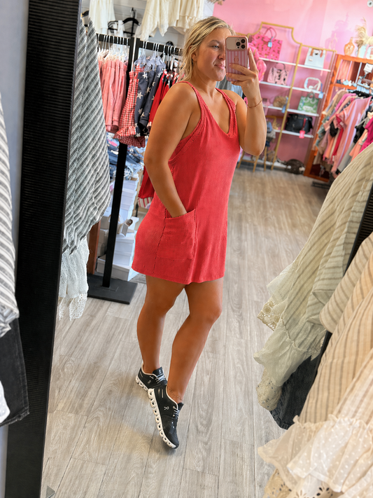 Red Effortless Sculpting Romper