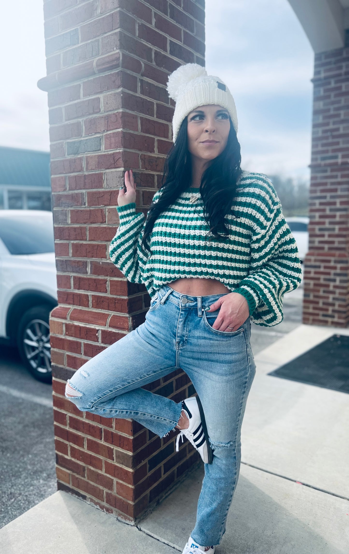 Oversized Chunky Striped Sweater