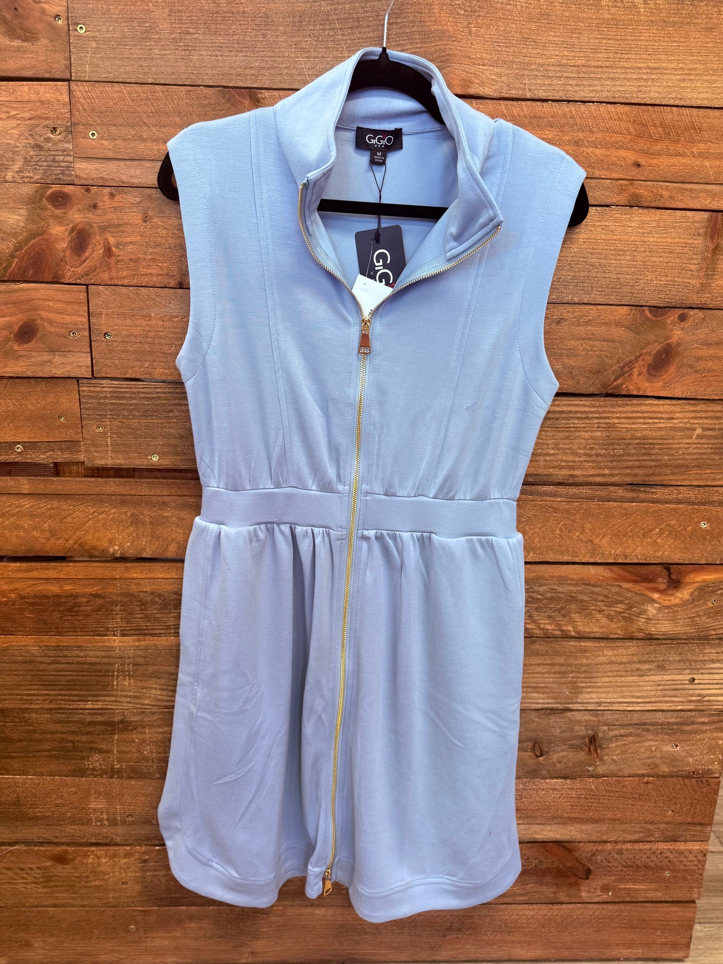 Blue Off Duty Zipper Dress