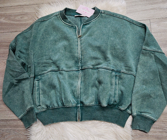Ever Green Pocketed Zip Jacket