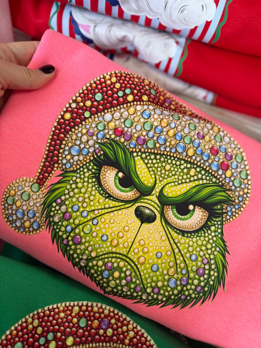 Pink Grouchy Grinch Crewneck