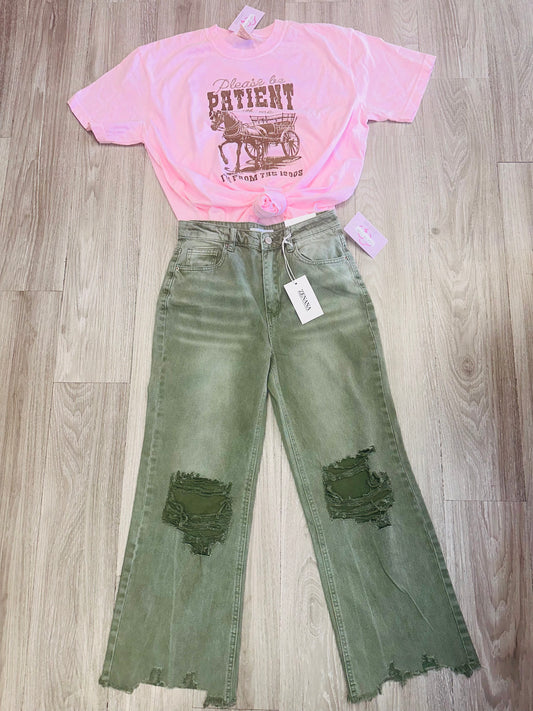 Olive Crop Jeans