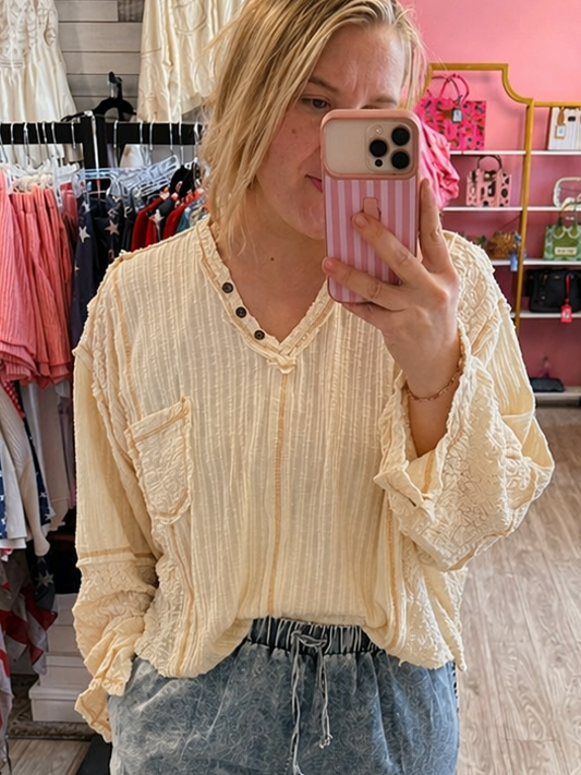 Boho Lace Textured Top