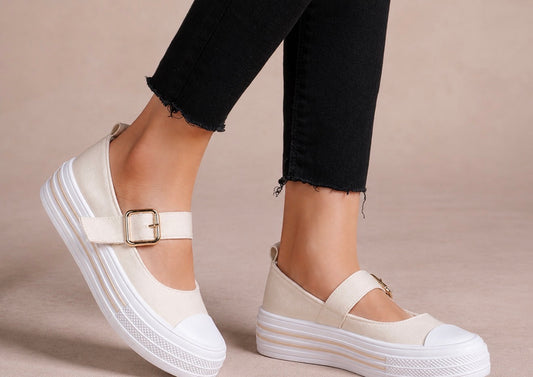 Beige Platform Shoes