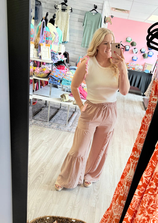 Wide Leg Tiered Pants