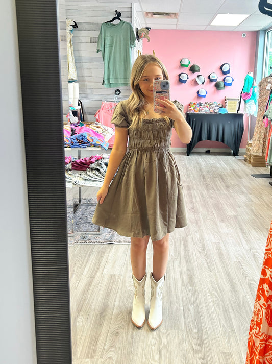 Chocolate Smocked Dress