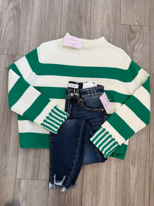 Green Striped Sweater