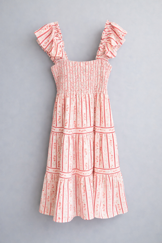 Curvy Blush Gardens Midi Dress