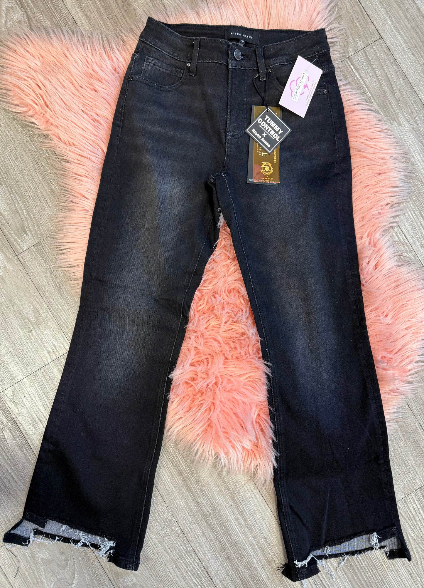 Risen Tummy Control Black Straight Crop