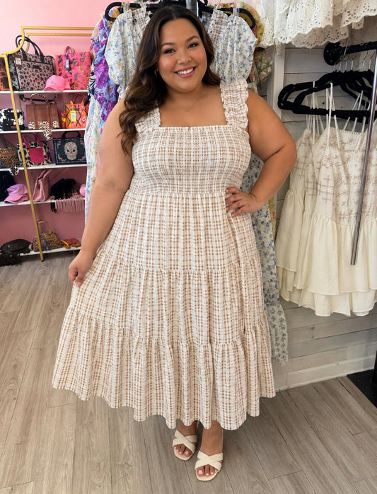 Curvy Gingham Babe Dress