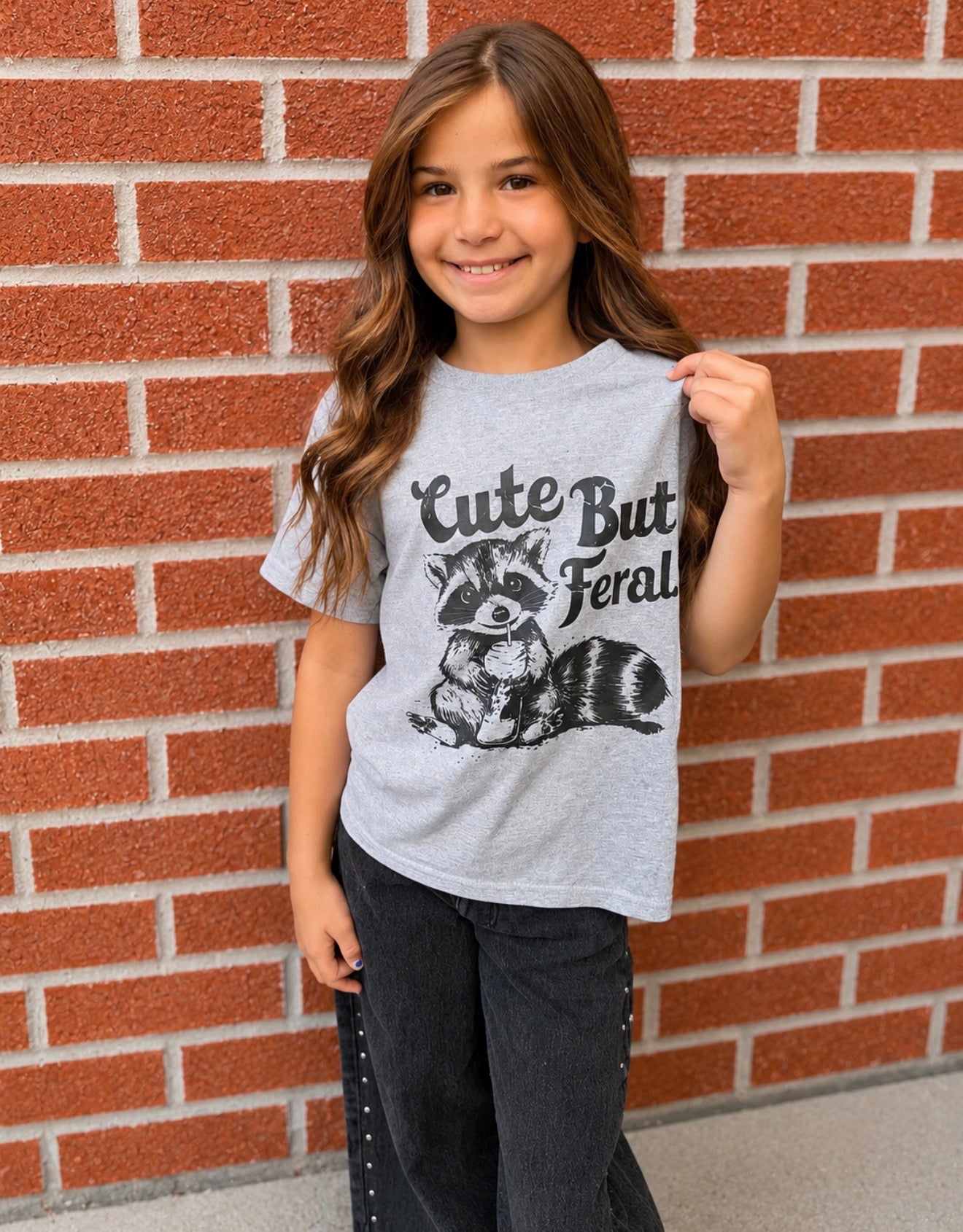 Girls Youth Cute but Feral Tee