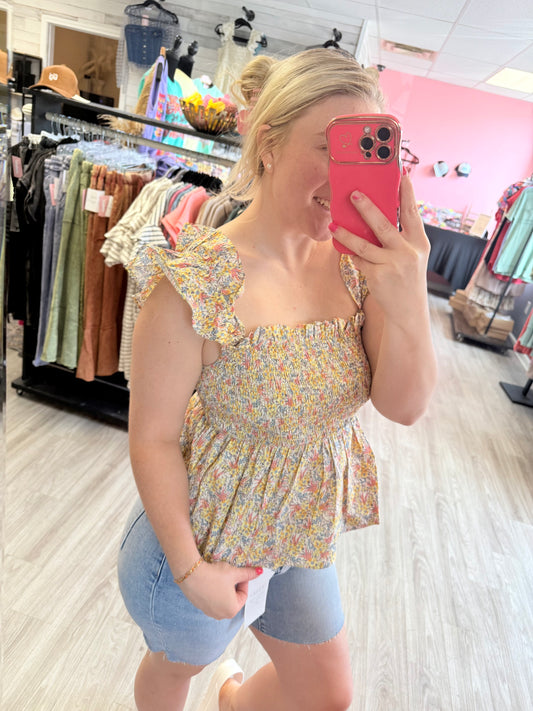 Floral Peplum Tank