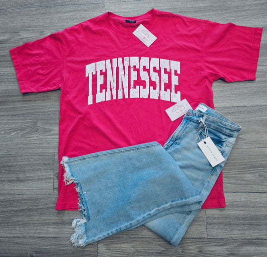 TENNESSEE Oversized Distressed Tee