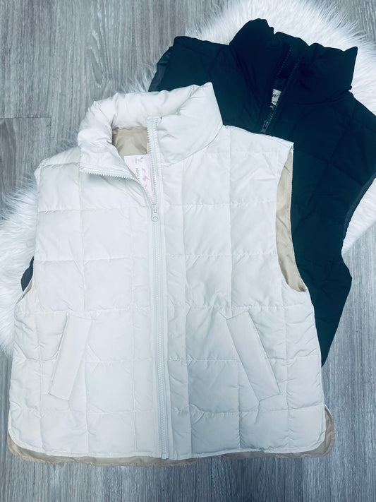 Split Hem Puffer Vest