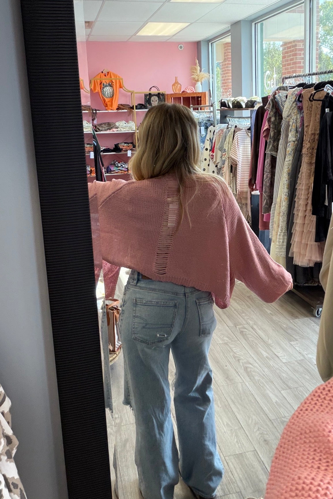 Blush Hour Distressed Cardigan