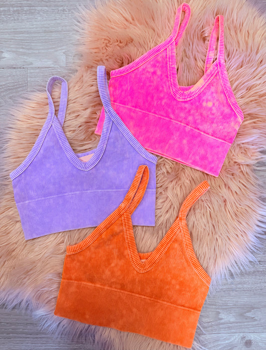 Ribbed V Neck Bralette