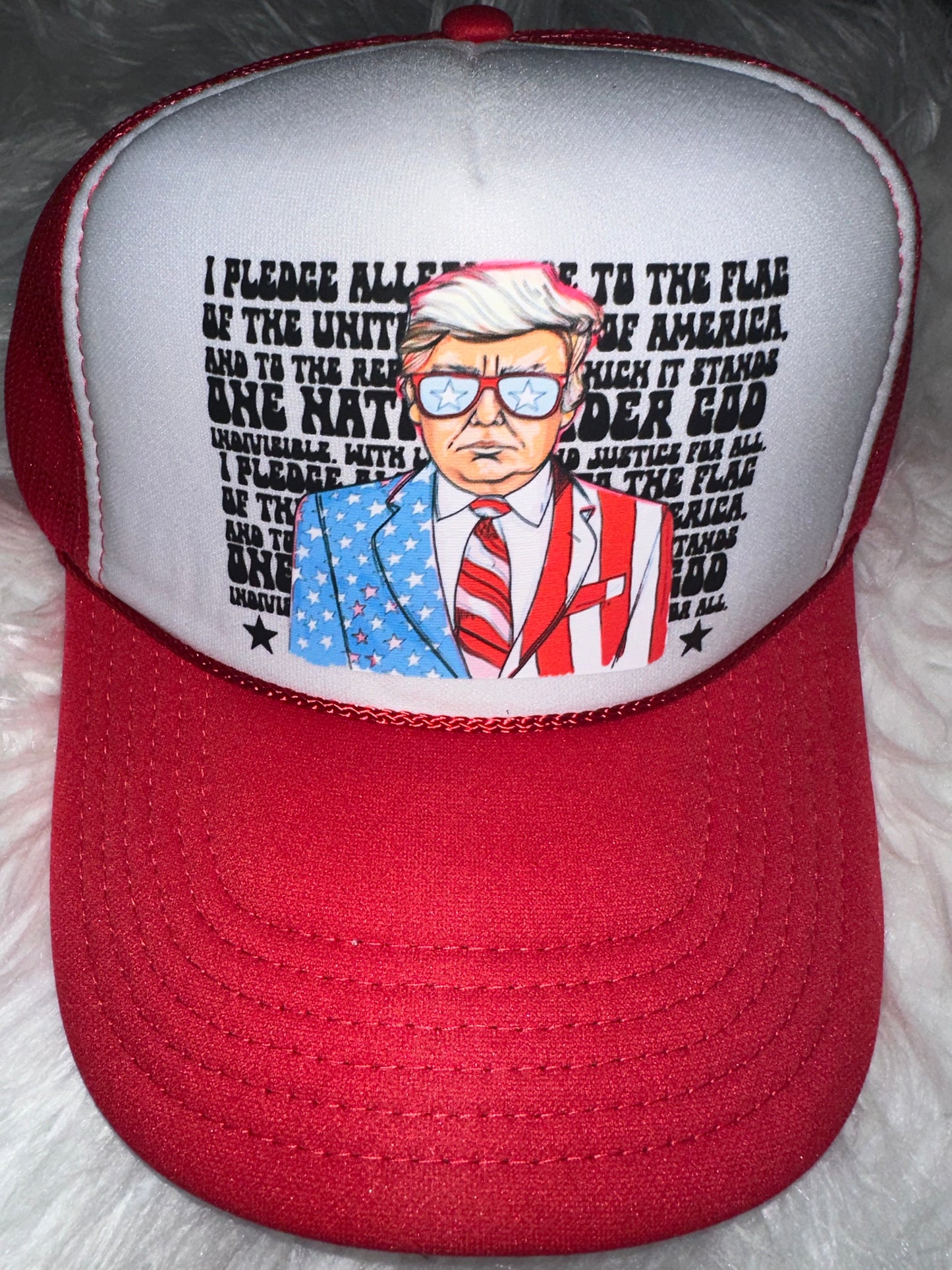 Pledge Allegiance Trucker Hat Red