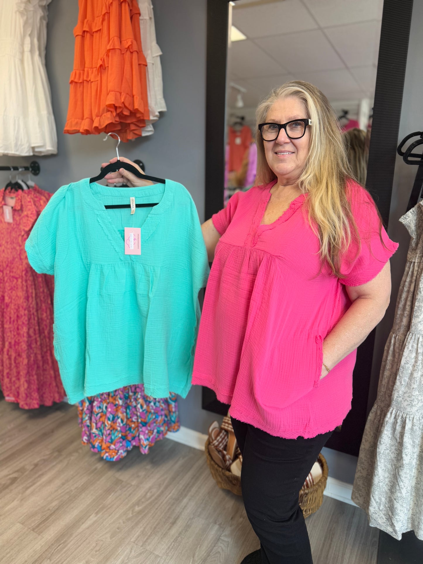 Curvy Gauze Blouse