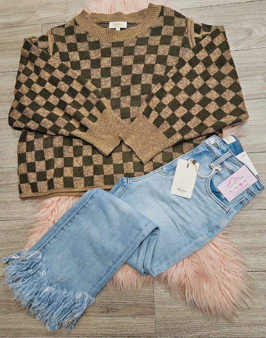 Checkered Babe Sweater