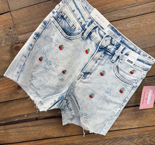 Judy Blue Cherry Twist Shorts