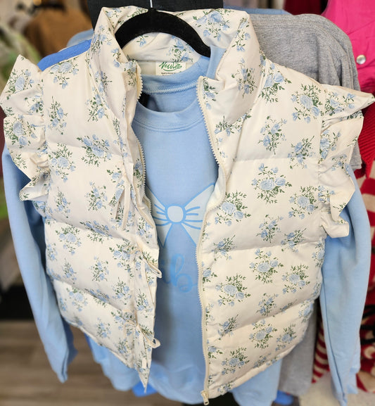 Floral Puffer Vest