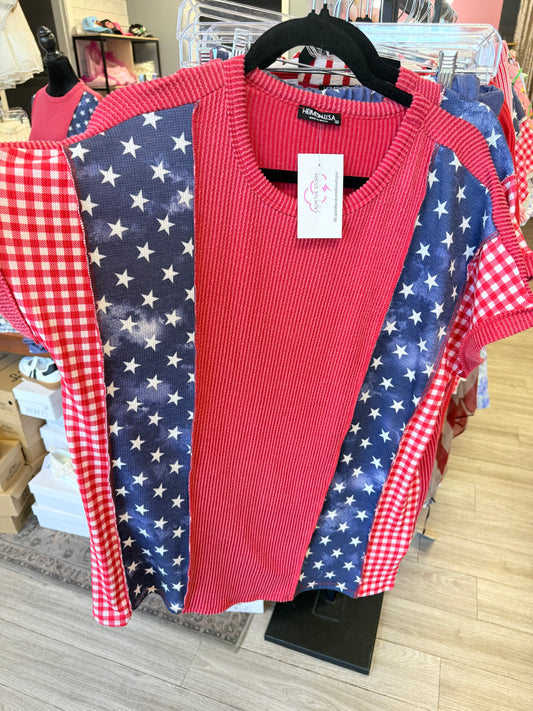 Star & Gingham Top